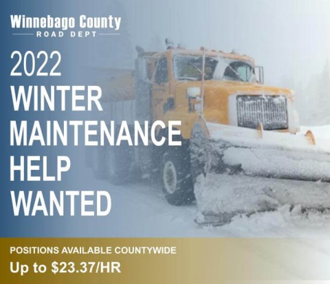 2022 Winter Maintenance Help Wanted: Winnebago County Road Department